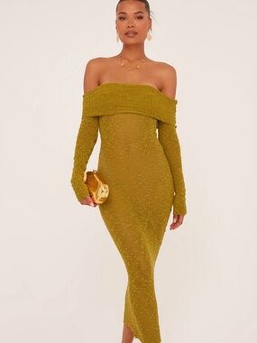 EGO off the shoulder knit midi/maxi dress in size small